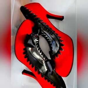 Women's red pumps